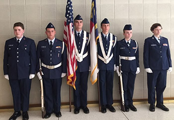 Civil Air Patrol Shelby Composite Squadron perform Color Guard presentation in Raleigh