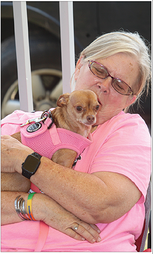 Deb and Punkin at Red, White and Woof event