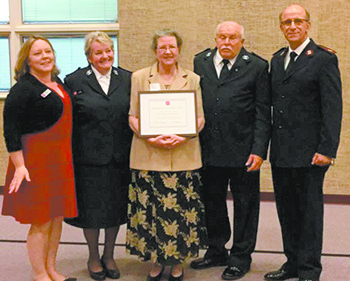 Local woman honored for her support of Salvation Army