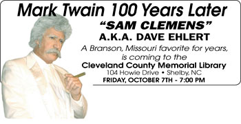 Cleveland County Memorial Library Presents Sam Clemens