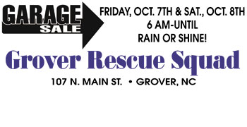 GROVER RESCUE SQUAD GARAGE SALE!