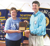 Exchange Club Recognizes Outgoing President