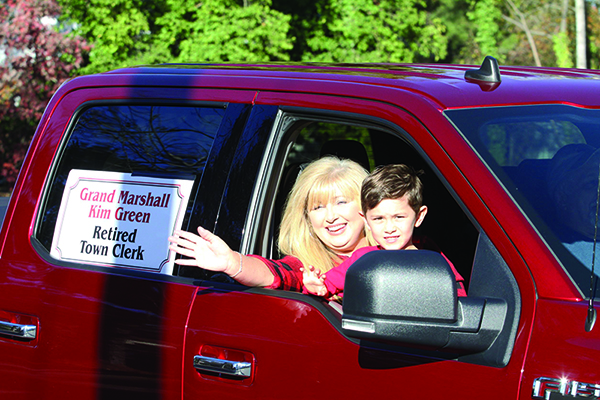 Grand Marshall of the Boiling Springs Christmas Parade Kim Greene with her grandson Eli Greene, at the start of the Christmas Parade.   